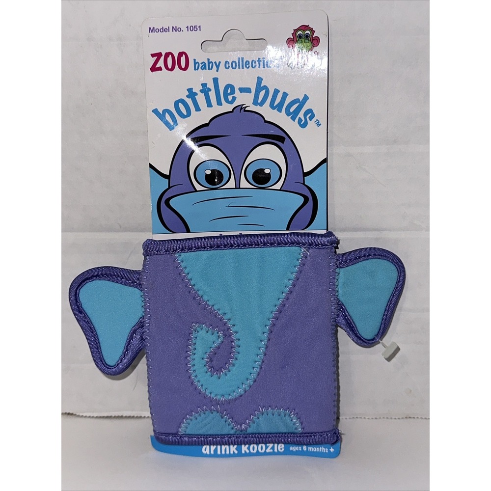 KidKusion Bottle-Bud Koozie Elephant Zoo Baby Collection Neoprene Beverage Hold - Picture 3 of 16